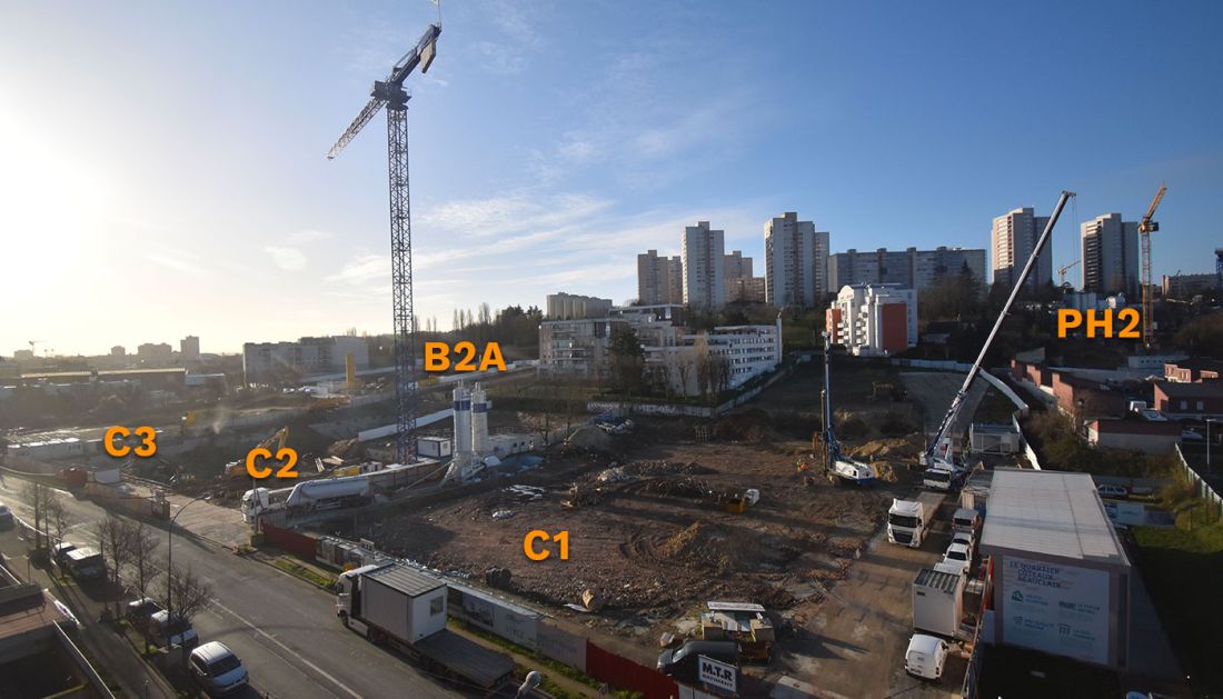 Vue des travaux en cours au 18 février 2020