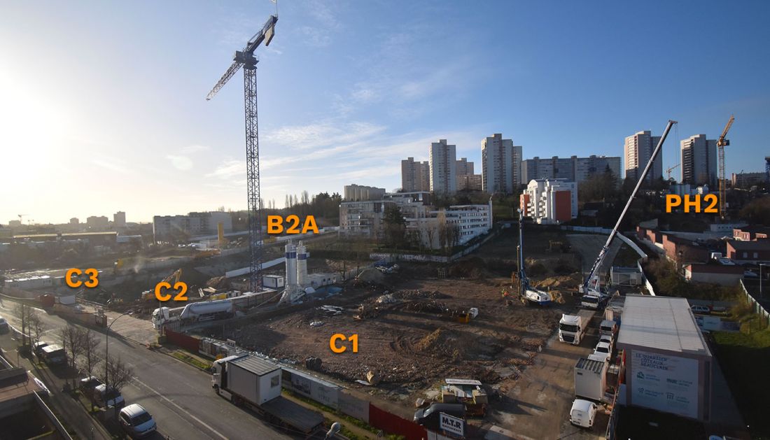 Vue des travaux en cours au 18 février 2020